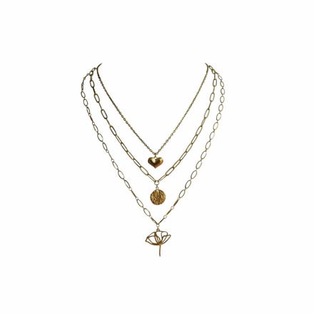 FlowJewels - set - kettingen - layering - stainless steel - goud kleurig