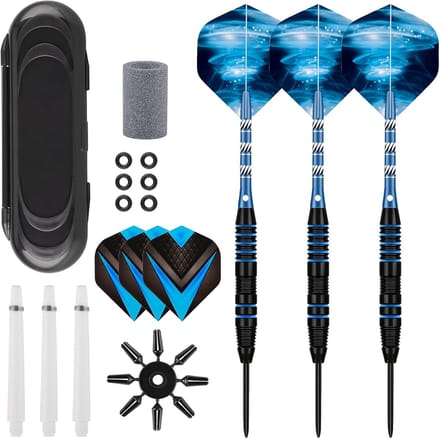 Professionele Stalen Tip Darts Set - 3 Stuks, 22g Met Accessoires en Slijper