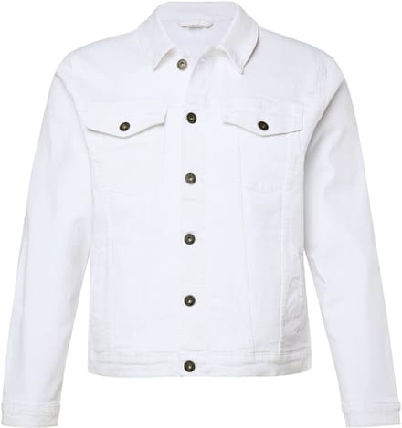 JP 1880 - Heren - Denim jasje 4 zakken knoopsluiting - Wit denim - Maat 4XL