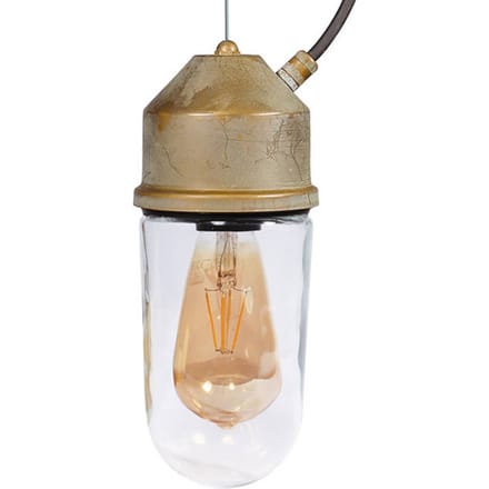 Moretti Luce Hanglamp 1951N messing antiek, recht glas helder
