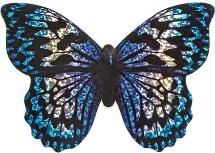 Mini-vlieger Vlinder Glitters Blauw/Wit - 10x7cm