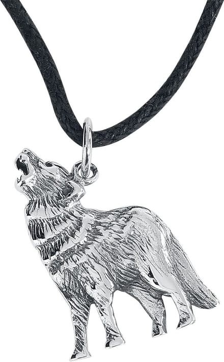 Zilveren hanger huilende wolf (K4021)