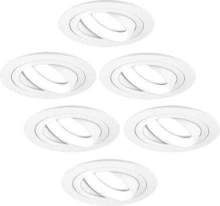 Ledvion - 6X LED Inbouwspot Tokyo - Wit - Dimbaar - 3W - 6500K - Ø92 mm