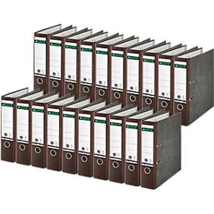 LEITZ® ordner 1080, A4, rugbreedte 80 mm, 20 stuks, bruin