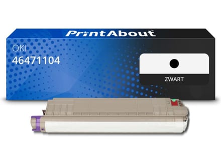 PrintAbout huismerk Toner 46471104 Zwart Geschikt voor OKI