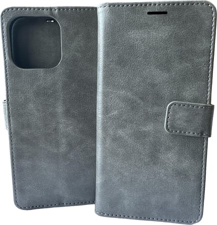 Portemonnee Book Case Hoesje Geschikt voor: iPhone 14  Pro Max -  Grijs