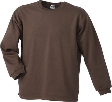 James and Nicholson Unisex Open Hem Sweatshirt (Bruin)