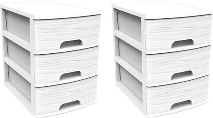 EDA Ladeblok/bureau organizer A5 - wit - 2x lades - stapelbaar - L27 x B36 x H35 cm - Ladenblokken