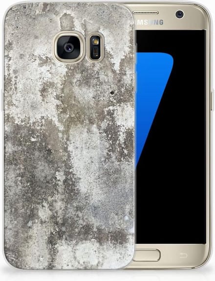 Samsung Galaxy S7 TPU Siliconen Hoesje Beton Print