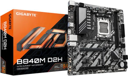GIGABYTE B840M D2H Moederbord - AMD B840 - AMD AM5 - DDR5 RAM - Micro-ATX