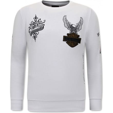Heren Sweater - MC Honor & Loyalty - Wit