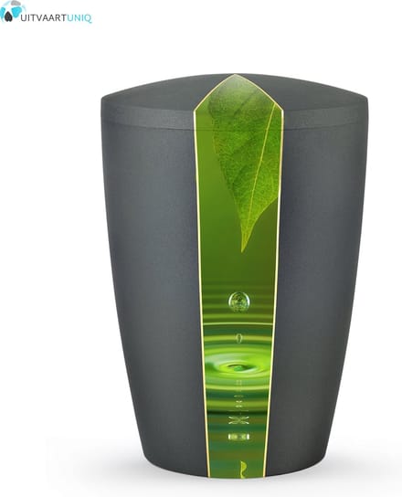 Urn antraciet fluweel waterdruppel - bio