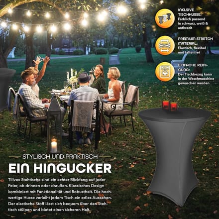 Inklapbare Gastro Statafel Ø 80 cm - Weerbestendige Tuintafel voor Binnen en Buiten