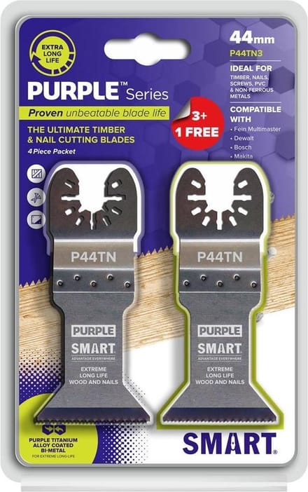 SMART Blades Purple Multitool Zaagblad Bi-metaal - 44x52mm - 3+1 stuks