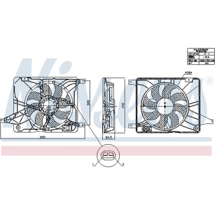 Koelventilatorwiel, motorkoeling NISSENS 850017