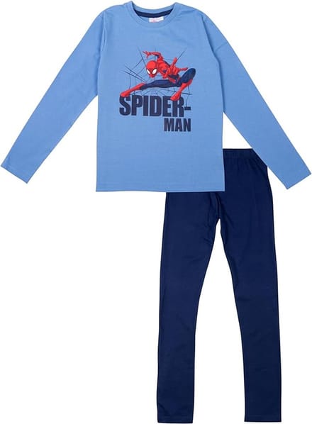 Marvel Spiderman Pyjama - Blauw - Katoen - Maat 134/140