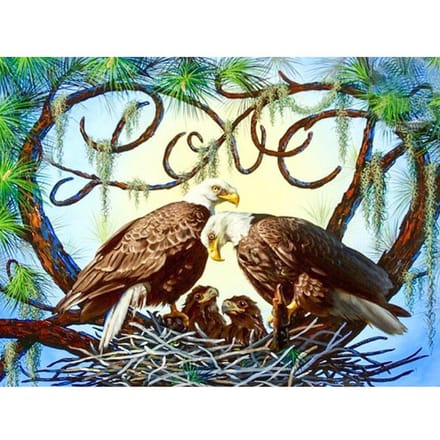 5d bricolage diamant peinture aigles point de croix diamant broderie animal diamant strass 20X30CM beige