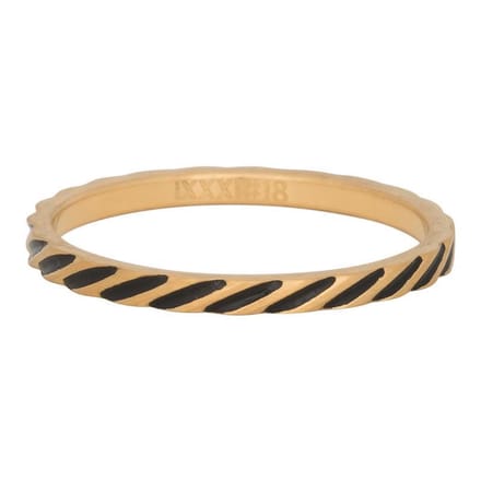 iXXXi Vulring 2mm Slanting stripes ring Mat Goudkleurig - maat 20