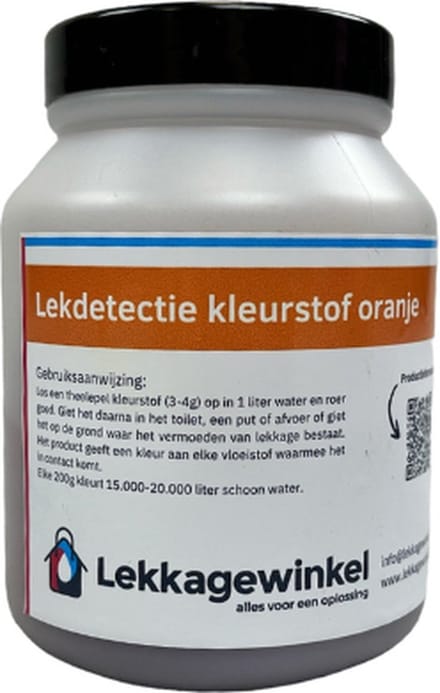 Lekdetectie kleurstof oranje 200 gram - riool - traceer - lekkage - waterlekkage