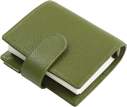 Ringen Planner Organizer - Agenda Houder - Dagelijkse Planning - Buitenste Zijvak - A7 formaat - Olijfgroen