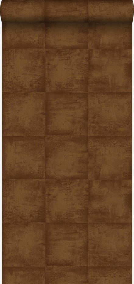 Origin Wallcoverings behang effen glanzend koper bruin - 53 cm x 10.05 m - 326312