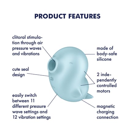 Satisfyer - Sassy Seal - Luchtdruk Vibrator - Lichtblauw