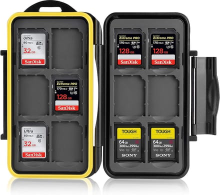 Waterdichte Geheugenkaarten Case voor 12 SD Kaarten - Schokbestendige Bescherming - Compacte Opslagoplossing