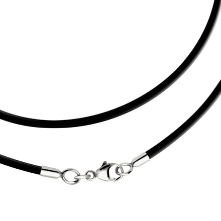 ABkettinkjes - Leer - Leren ketting - Ketting - Koord - RVS sluiting - 46cm