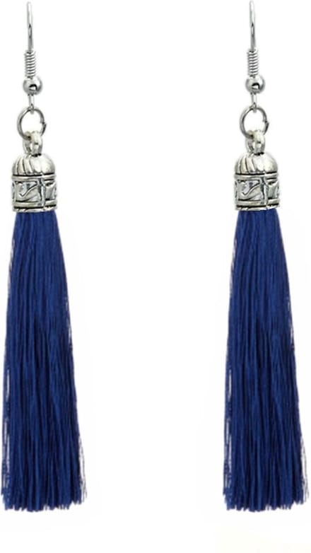 Fako Bijoux® - Oorbellen - Kwast Romania - Donkerblauw