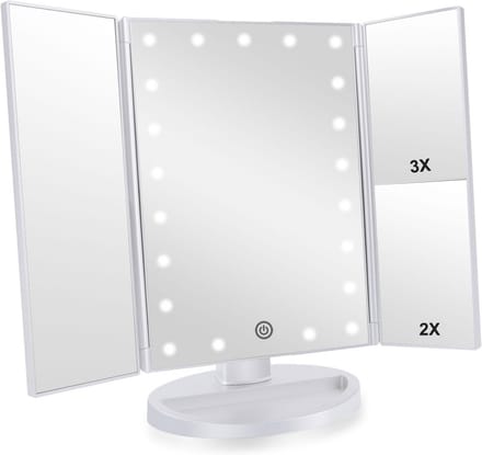 Vergrote Make-up Spiegel met Instelbare LED Verlichting en Touchscreen Bediening