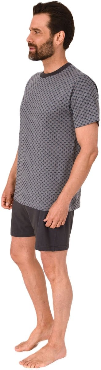 Herenpyjama Shortyy met korte mouwen in elegante minimalistische print Optiek