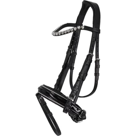 Qhp Hoofdstel Bixie Zwart-Zilver - Pony