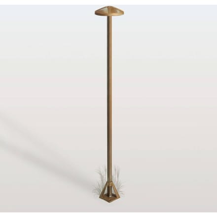 Moretti Luce LED tuinpadverlichting Aura Disk, hoogte 100 cm, antiek messing, IP65