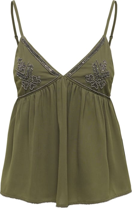 Regular fit blousetop met parelborduursel model 'JAVUN'