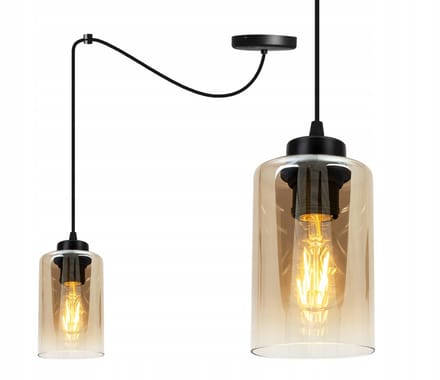 Hanglamp Zwart Miodig Glas - Stijlvolle Loft Verlichting