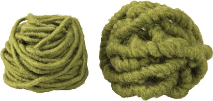 Wollen koord groen fleece lontdraad mosgroen L7m set van 2
