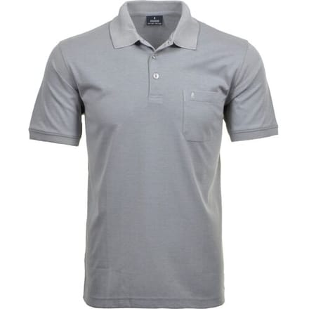 Ragman Softknit Poloshirt Breast Pocket Pima Cotton Mix Silver / male