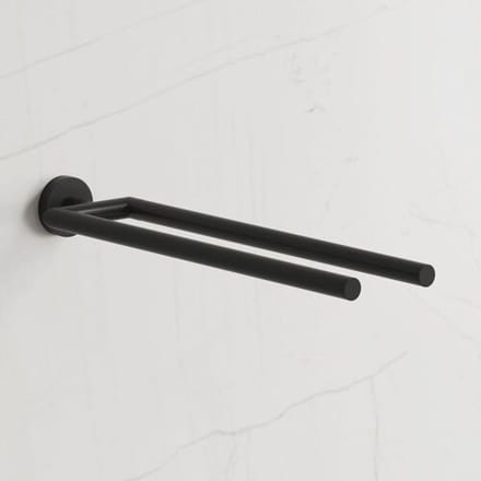 Kronenbach Lima 2.0 Black towel rail 2-arm 44.5 cm, rigid 29.200.075.0005