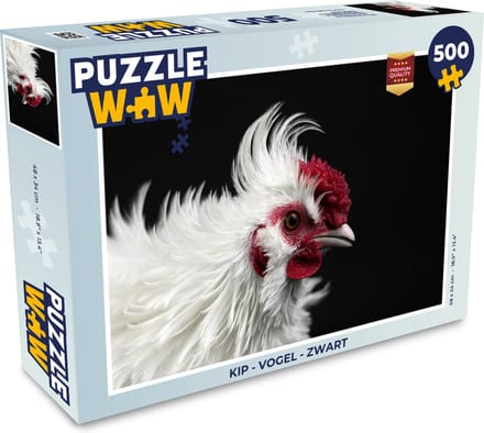 Puzzel Kip - Vogel - Zwart - Legpuzzel - Puzzel 500 stukjes