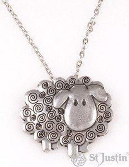 St Justin sieraden |Swirly schaap ketting (PN189)
