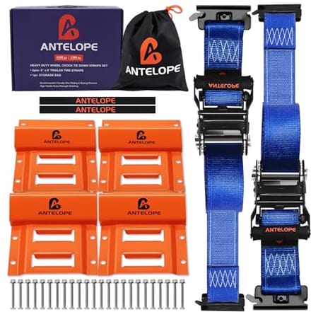 Heavy Duty Tie-Down Kit voor 10"-23" wielen - 2" x 6" Strap Set - 4 Stuks