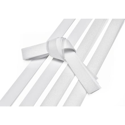 Papieren strips "Glitter, wit", 15 mm - Wit