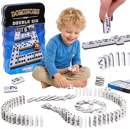 Woopie Domino Klassiek puzzelspel met 28 dobbelstenen - UNI