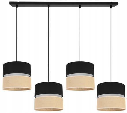 Hanglamp Juta Zwart Beige - Stijlvolle Boho Plafondlamp