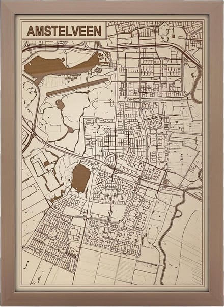Decoratief Beeld - Houten Van Amstelveen - Hout - Bekroned - Bruin - 21 X 30 Cm
