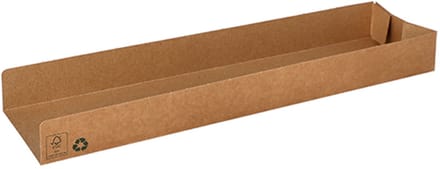 80 Snackbakje, karton "pure" 3 cm x 7,5 cm x 28,5 cm bruin "100% Fair"