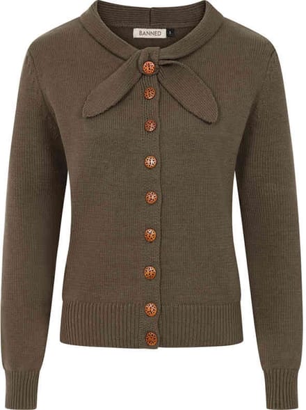 Banned - Katy Knot Cardigan - M - Groen