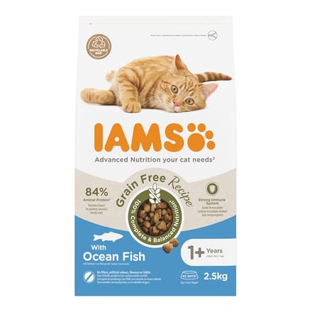 2.5kg IAMS Advanced Nutrition Graanvrij met zeevis droogvoer voor katten