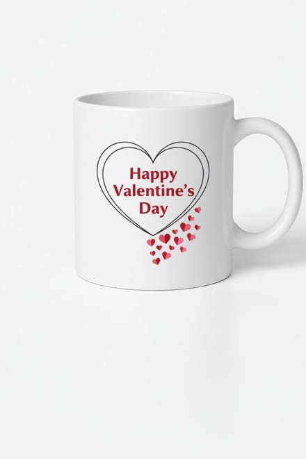 Valentijn Mok 'Happy Valentine's Day' | Romantisch Cadeau Met Hart & Hartenprint