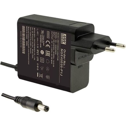 MEAN WELL NGE45E05-P1J Stekkernetvoeding, vaste spanning 5 V 5.63 A 28.1 W Gestabiliseerd